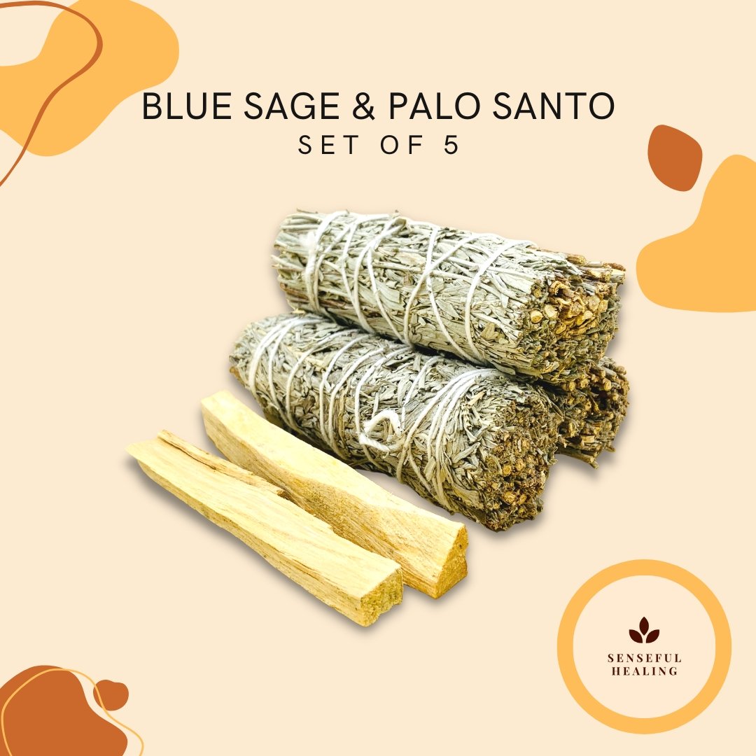 Blue Sage & Palo Santo (Set of 5) - Senseful Healing | blue sage palo santo sage sets