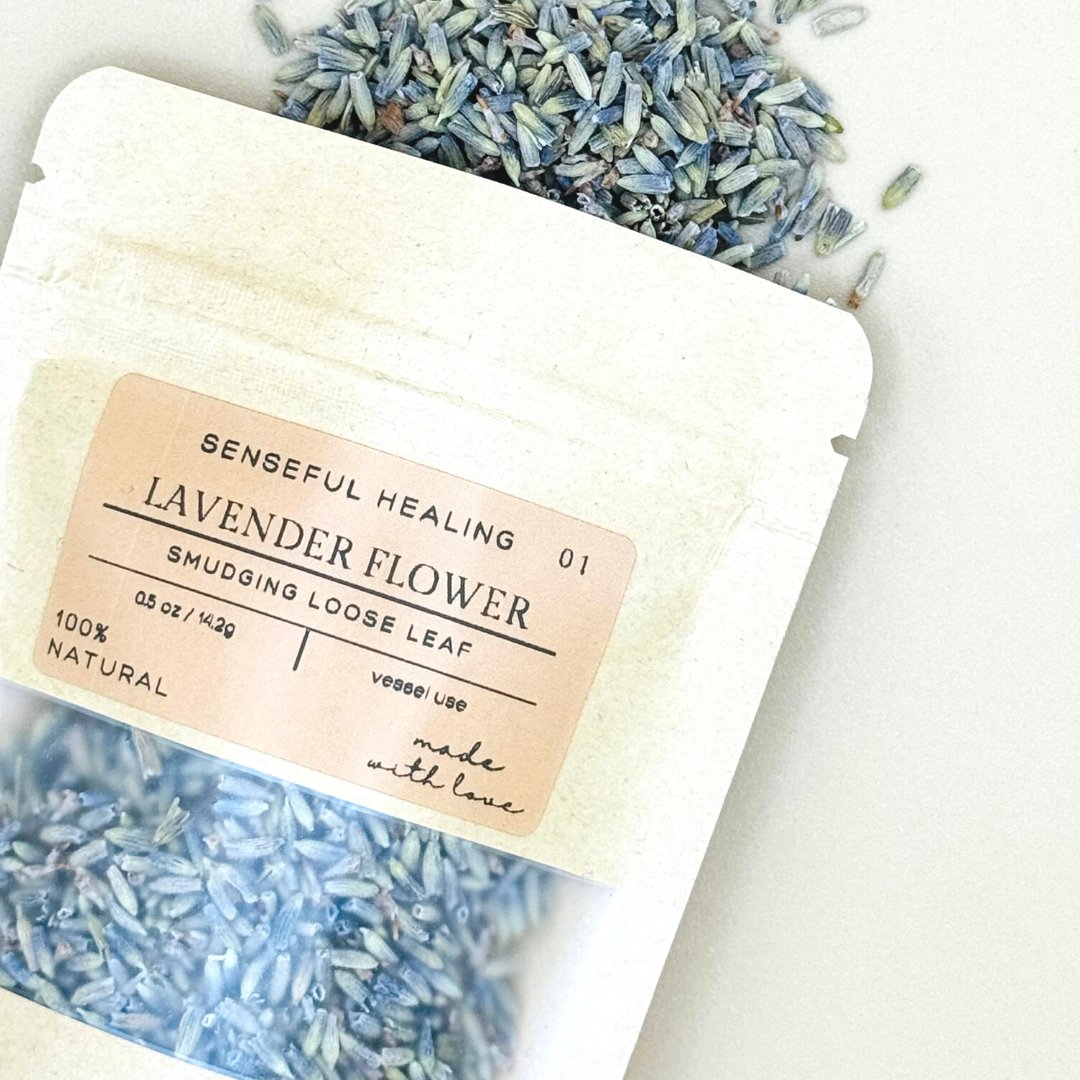 Lavender Flower Smudging Loose Leaf (0.5oz) - Senseful Healing | lavender singles & more