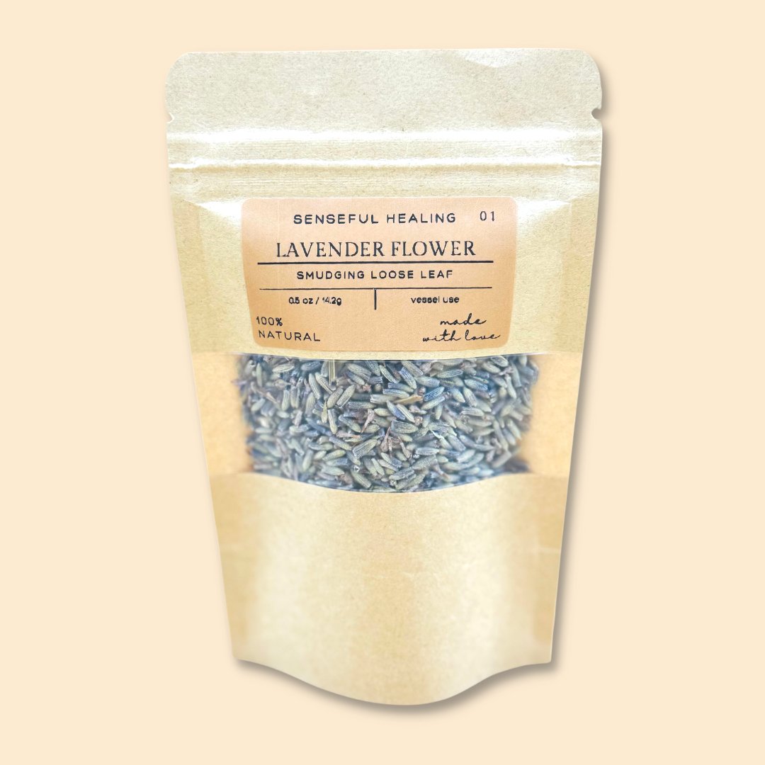 Lavender Flower Smudging Loose Leaf (0.5oz) - Senseful Healing | lavender singles & more
