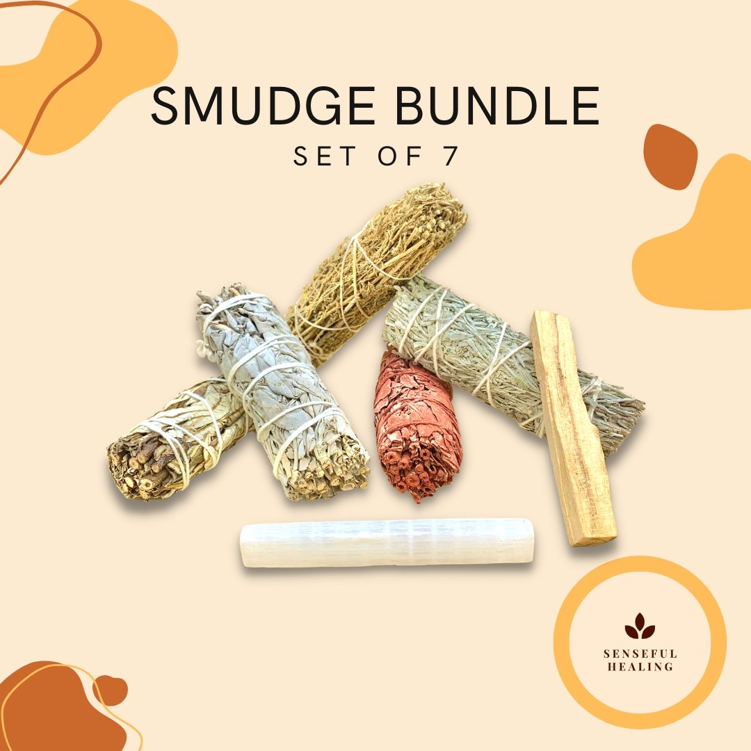 Sage Bundle (Set of 5) + Palo Santo & Selenite Wand - Senseful Healing | blue sage desert sage dragon's blood sage