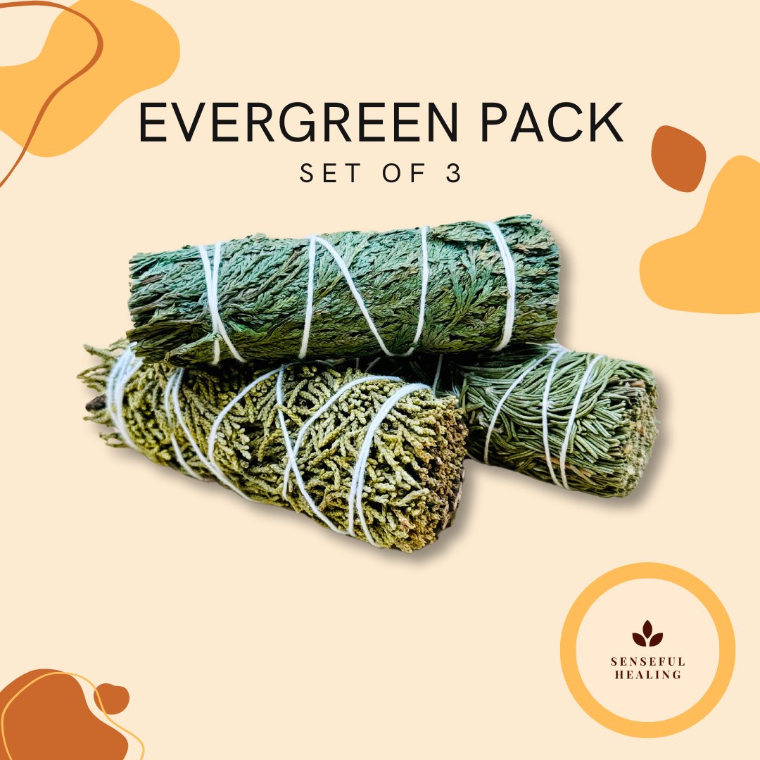 Evergreen Smudge Set (3 Bundles) - Senseful Healing | cedar sage juniper sage rosemary sage