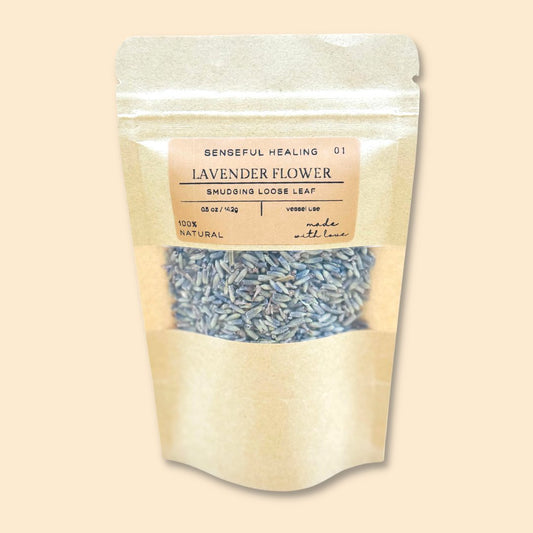 Lavender Flower Smudging Loose Leaf (0.5oz) - Senseful Healing | lavender singles & more