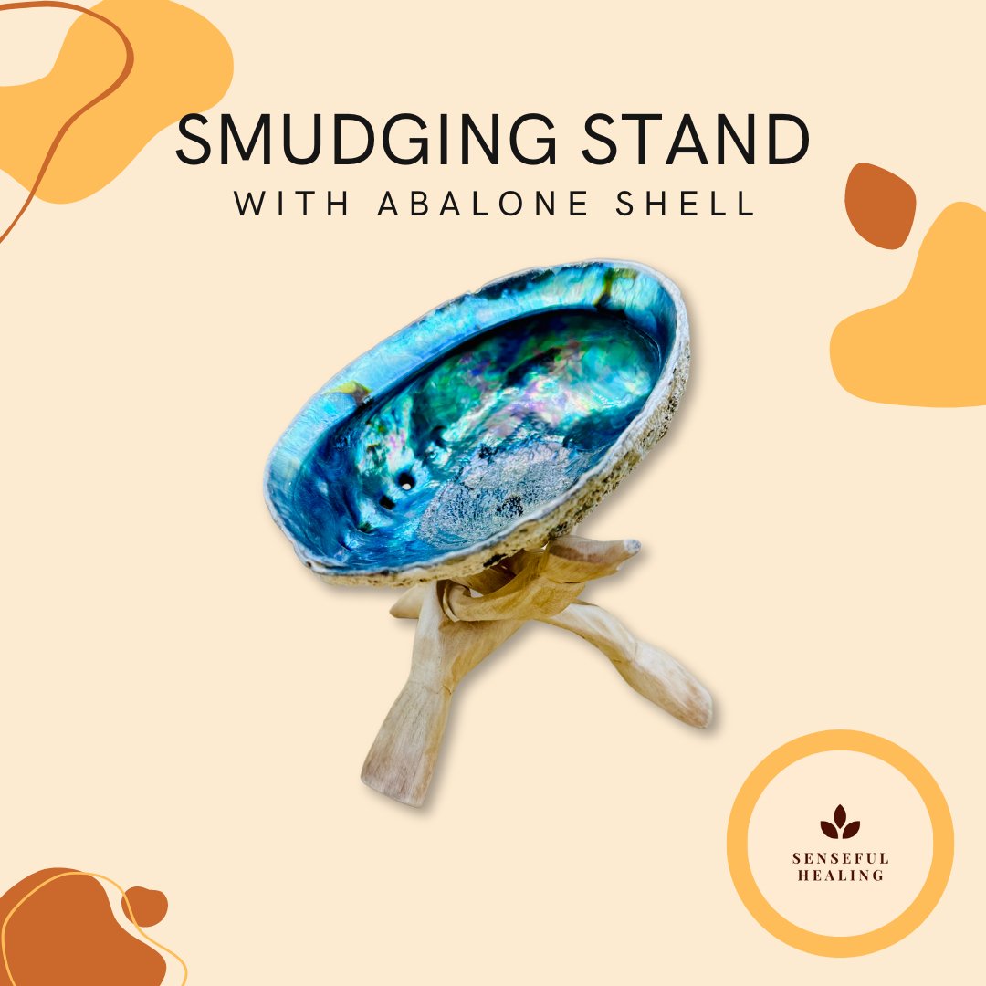 Smudging Stand with Abalone Shell - Senseful Healing | abalone shell sage sets