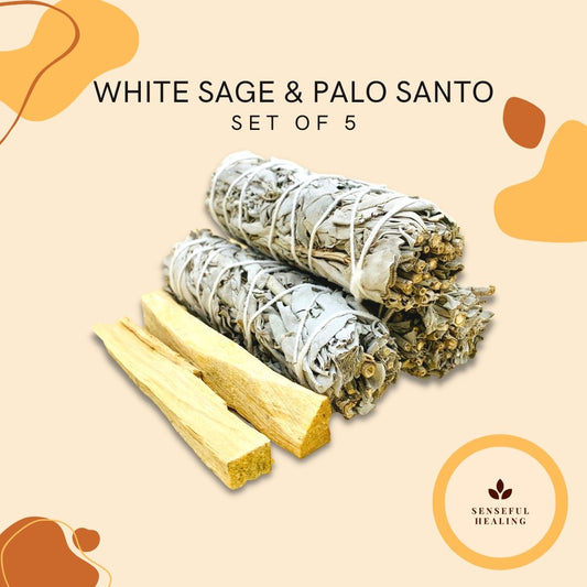 White Sage & Palo Santo (Set of 5) - Senseful Healing | palo santo sage sets white sage